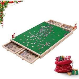 1500-Piece Puzzle Board Wooden Jigsaw Puzzle Table with 4 Drawers Perfect Choice for Gift, Party