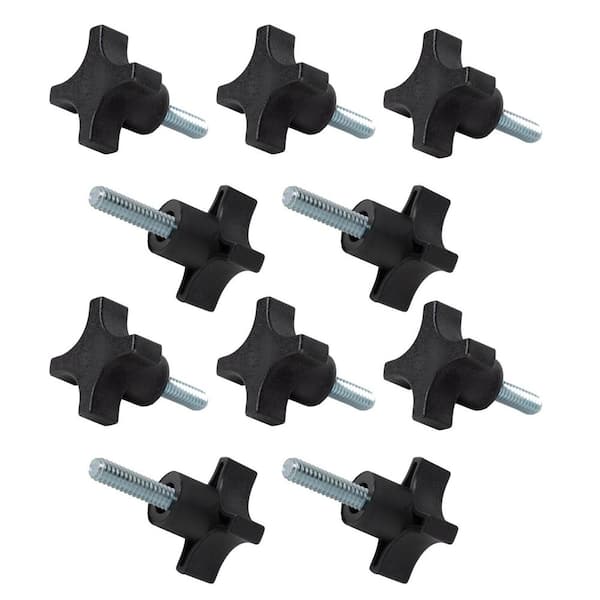 ‎POWERTEC 5/16 in.-18 4-Start Stud Knob, Threaded Thumb Screw Star Knobs with 1 in. Stud for Woodworking Jigs and Fixtures (10PK)