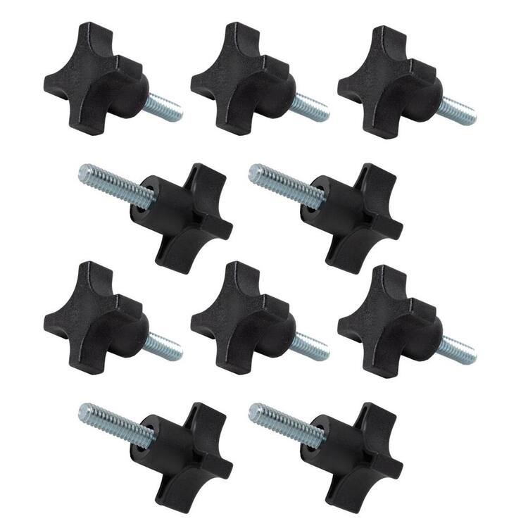 ?POWERTEC 5/16 in.-18 4-Start Stud Knob, Threaded Thumb Screw Star Knobs with 1 in. Stud for Woodworking Jigs and Fixtures (10PK)