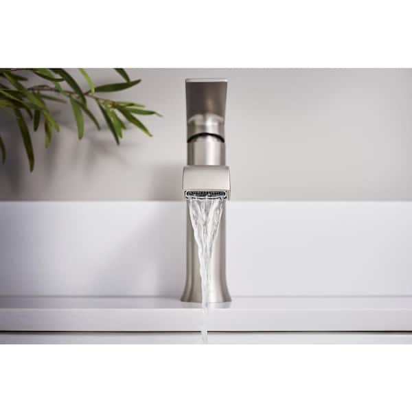 Genta Single Handle Single Hole Bathroom Faucet in Brushed Nickel