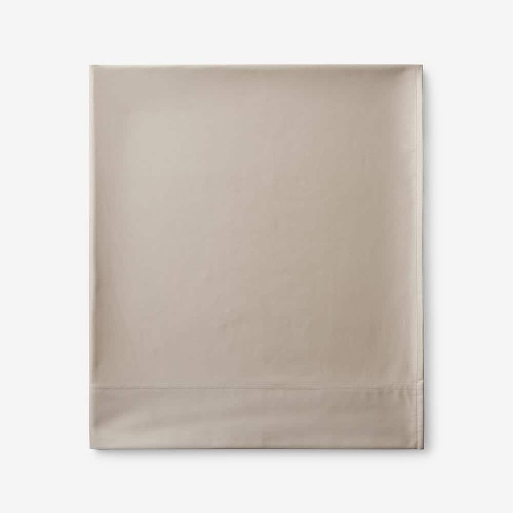 The Company Store Legends Hotel Supima Cotton Wrinkle-Free Light Birch Sateen Queen Flat Sheet E3U1-Q-LHTBRCH