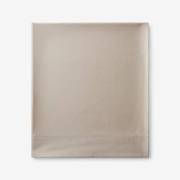 The Company Store Legends Hotel Supima Cotton Wrinkle-Free Extra Deep Light Birch Sateen Oversized Queen Flat Sheet