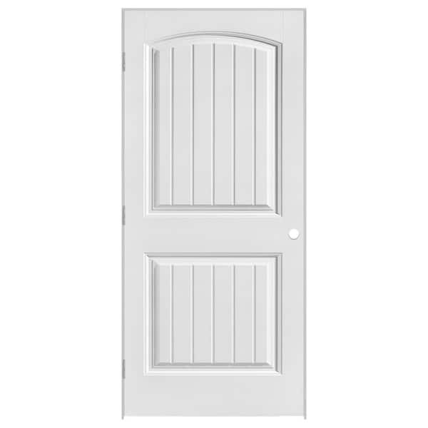 Masonite 36 in. x 80 in. 2 Panel Right-Handed Primed Composite Hollow Core Single Prehung Interior Door 4-9/16 in. Split Jamb