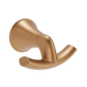 MOEN Voss Double Robe Hook in Brushed Gold YB5103BG - The Home Depot