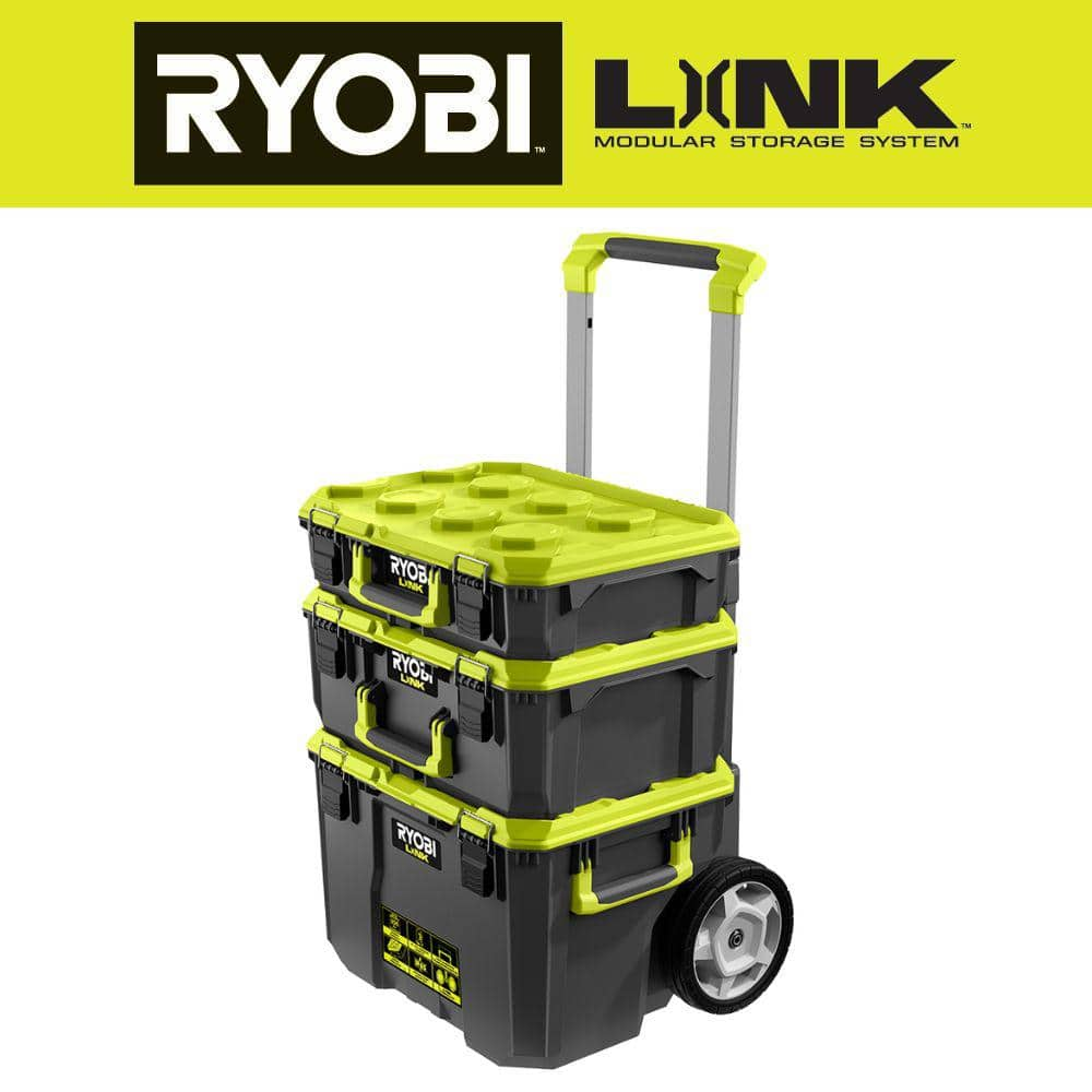 RYOBI 22.2 in. LINK Rolling Tool Box with LINK Medium Tool Box and LINK Standard Tool Box