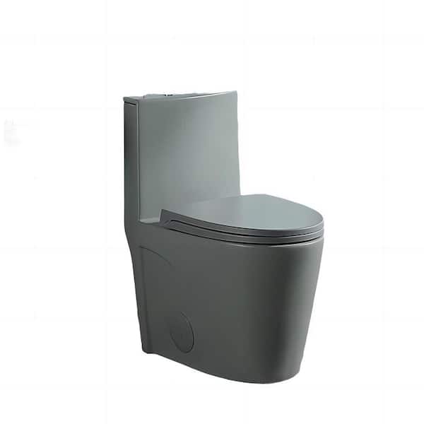 UPIKER Lifelive 1-Piece 1.1/1.6 GPF Dual Flush Elongated Toilet in Gray