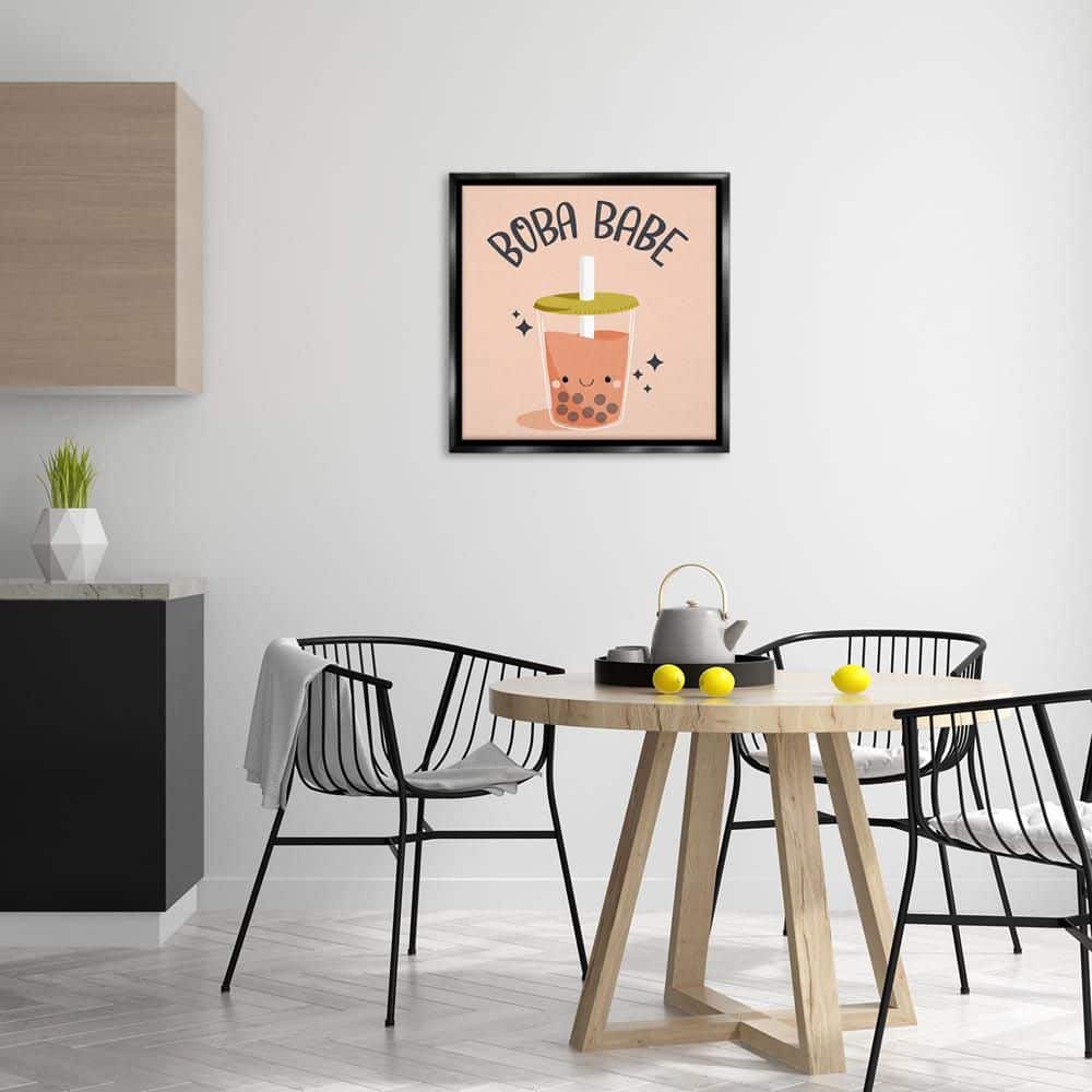 Boba Babe Bubble Tea by Sarah Hickman Black Floater Frame Typography Graphic Art Print 25 in. x 25 in. price history on PriceWatchPro