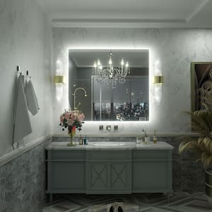 32 in. W x 36 in. H Rectangular Frameless Super Bright Backlited LED Anti-Fog Tempered Glass Wall Bathroom Vanity Mirror