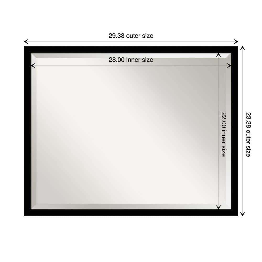 Jet Black Rectangular Wall Mirror with Polystyrene Frame