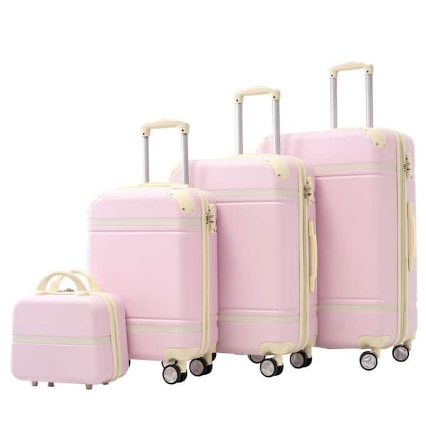 Merax 4-Piece Light Pink Expandable ABS Hardshell Spinner 20 in