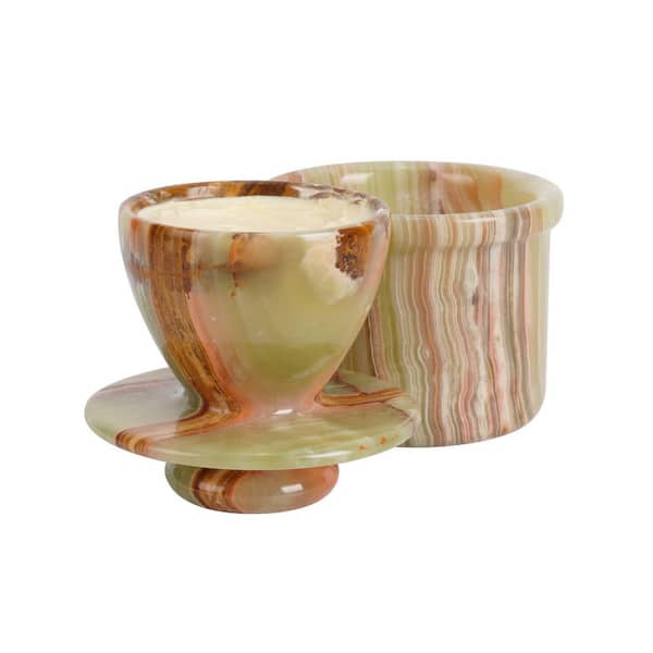 4 oz. Green Marble Butter Dishes Keeper for Kitchen Counter, Handmade Butter Crock with Water Seal