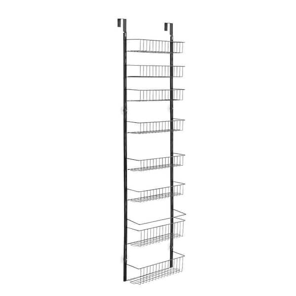 9-Tier Over the Door Pantry Organizer Hanging Storage Rack Adjustable Kitchen in Black