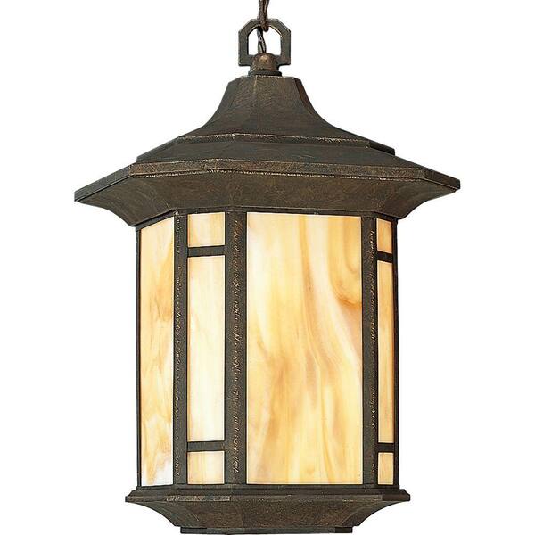 Progress Lighting Arts and Crafts Collection Weathered Bronze Outdoor Hanging Lantern