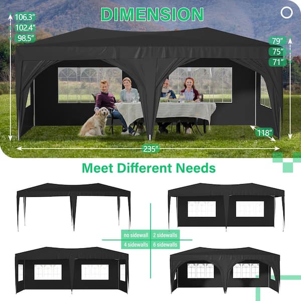 10 ft. x 20 ft. Pop Up Ez Canopy Tent with 6 Sidewalls