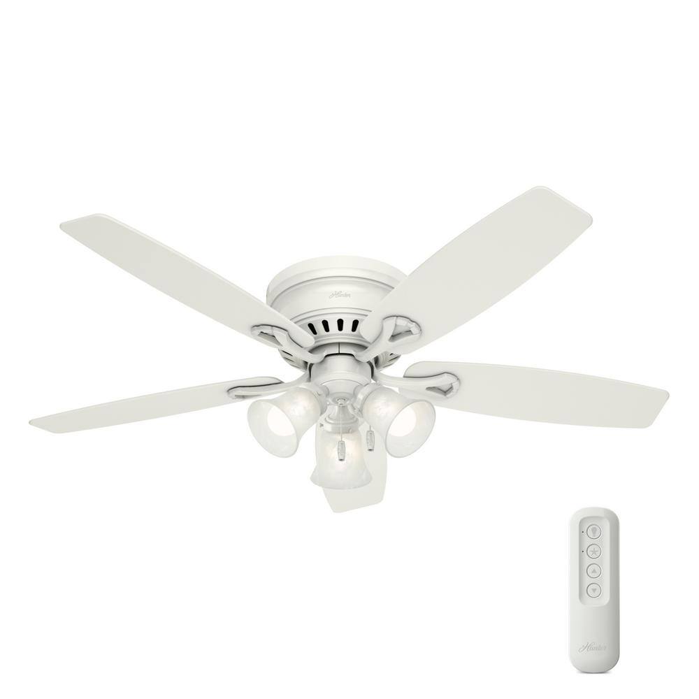 Hunter Oakhurst 52 in. LED Low Profile Indoor White Ceiling Fan with