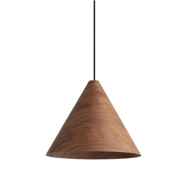 Golden Lighting - Conique 13.75 in. 2 Light Dark Walnut Pendant Light with Dark Walnut Shade