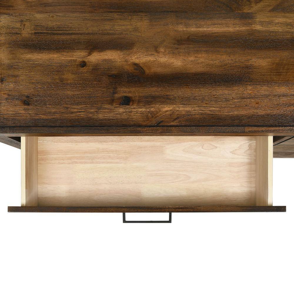 Chestnut Rustic 6-Drawer Dresser with Black Pulls