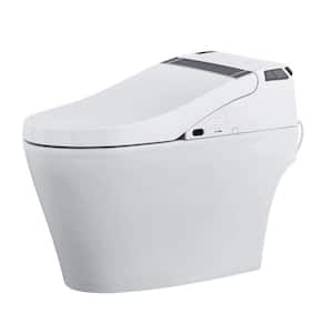 Wave 1-piece 28.75 in. 1.28 GPF Dual Flush Elongated Toilet and Bidet Seat in White