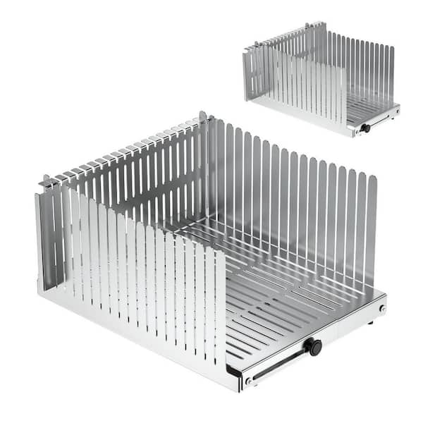 5.5"-8.3" Bread width Stainless Steel Full Tang Serrated Bread Knife w/ Adjustable Bread Slicing Guide Foldable Handle