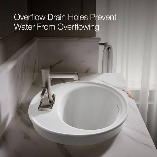 KOHLER Serif 22-1/4 in. Drop-In Vitreous China Bathroom Sink in