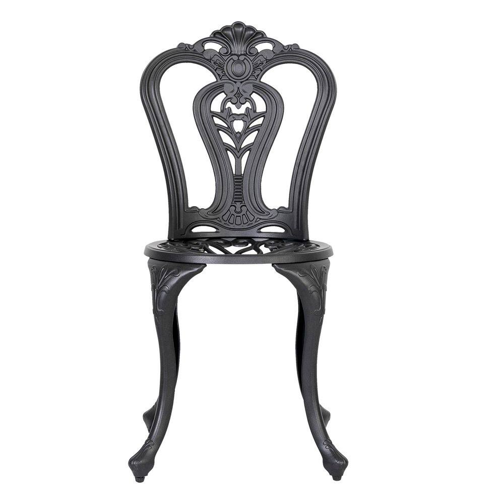 Black and Gold Speckled Cast Aluminum Outdoor Patio Chair Set