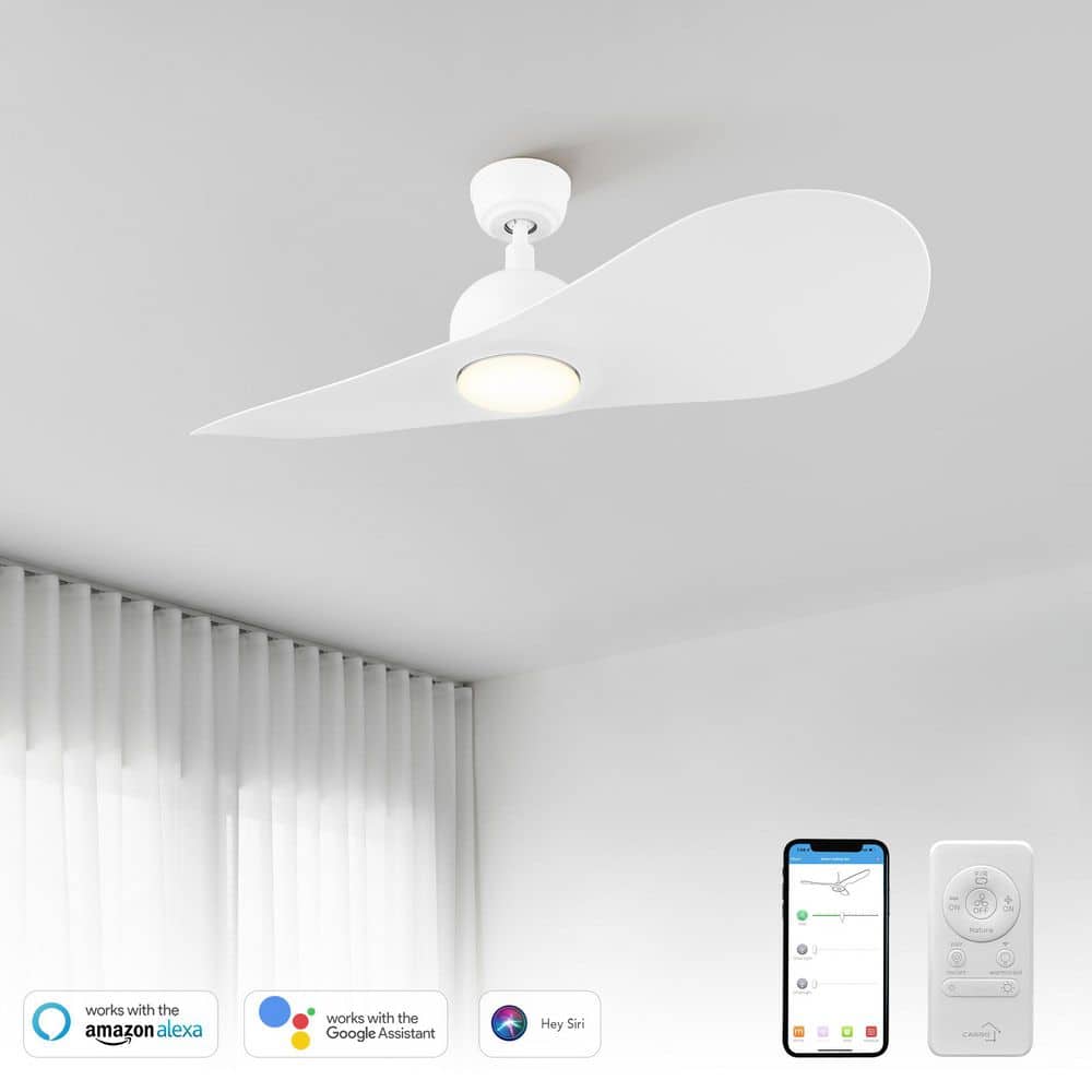 CARRO Azure 42 in. Integrated LED Indoor White Smart Ceiling Fan with ...