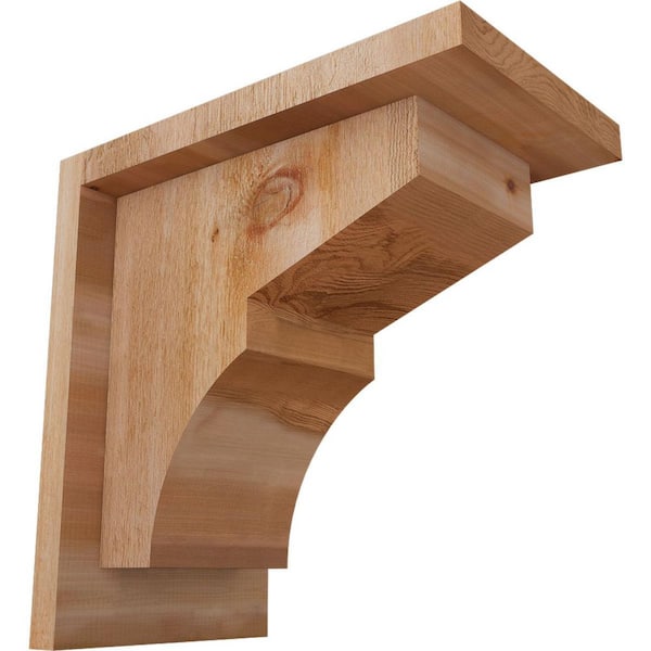 Ekena Millwork 6 in. x 10 in. x 10 in. Monterey Rough Sawn Western Red Cedar Corbel with Backplate