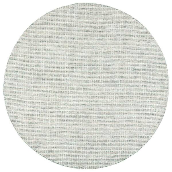 SAFAVIEH Abstract Green/Ivory 4 ft. x 4 ft. Modern Crosshatch Round Area Rug