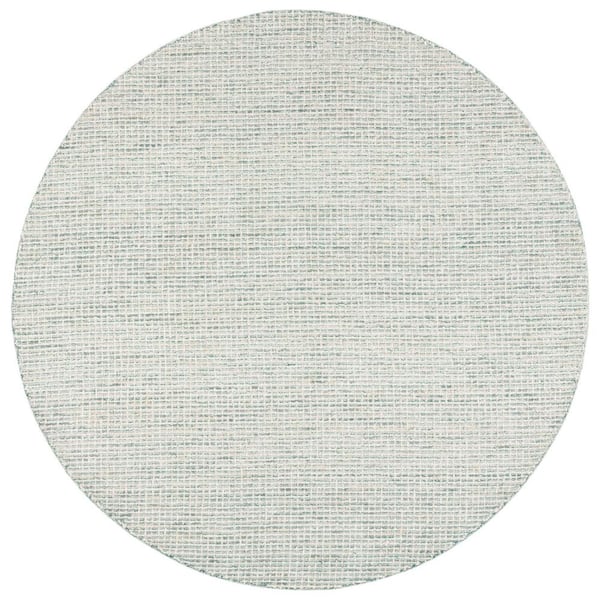 SAFAVIEH Abstract Green/Ivory 4 ft. x 4 ft. Modern Crosshatch Round Area Rug