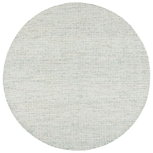 Abstract Green/Ivory 8 ft. x 8 ft. Modern Crosshatch Round Area Rug