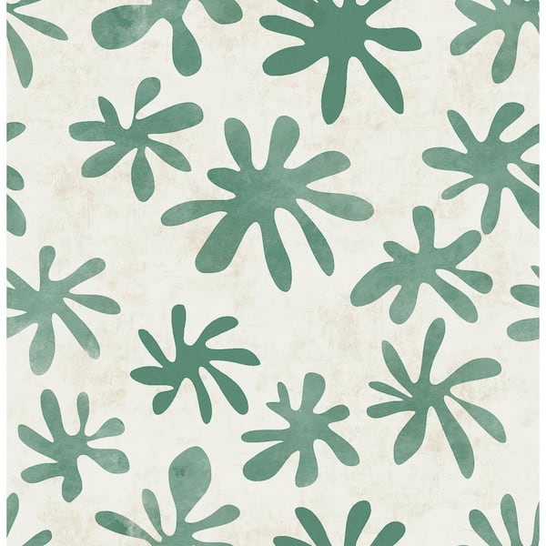 NuWallpaper Green Green Field of Flowers Peel and Stick Wallpaper