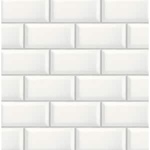 Large Faux Subway Tile 20.5 in. x 18 ft. Peel and Stick Wallpaper