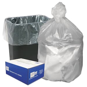 10 Gal. Natural Trash Bags, 8 Mic 24 in. x 24 in., 20 Rolls of 50 Bags, 1,000/Carton