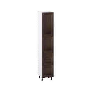Georgetown 15 in. W x 24 in. D x 84.5 in. H Assembled Pantry Kitchen Cabinet in Chestnut with 3-Drawers