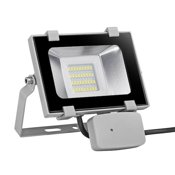 TYCOLIT 20-Watt 120-Degree Gray Motion Activated Outdoor Integrated LED Thin Flood Light