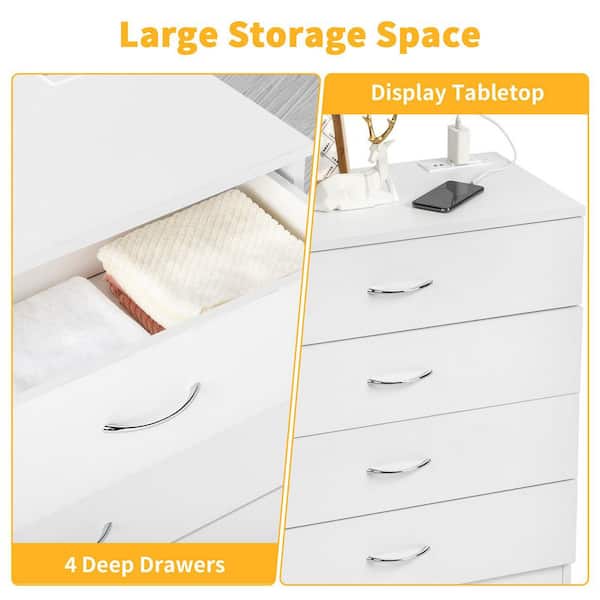Karl home White 4 Drawer 25. 98 in. Wide Chest of Drawers
