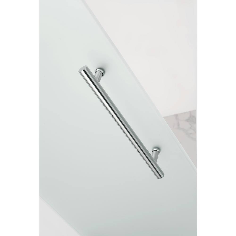 Coraline Frameless Sliding Shower Enclosure with Frosted Glass and Chrome Hardware