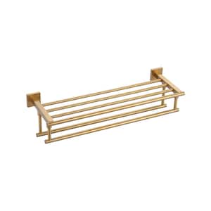 Stainless Steels Wall Mounted Towel Rack in Brushed Gold