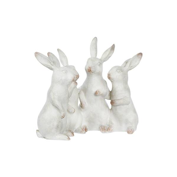 Storied Home Bunny Rabbit Quartet Polyresin Figurine EC0147 - The Home Depot