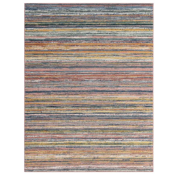 EVERLOOM Magnolia Merry Red/Blue 5 ft. x 7 ft. Striped Area Rug