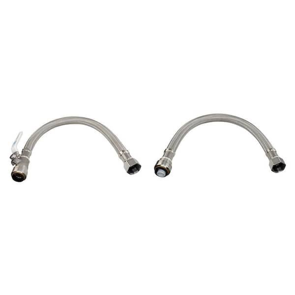 3/4 in. PTC x 3/4 in. FIP x 18 in. Braided Water Heater Connector with Ball Valve and 3/4 in. Braided Connector Combo