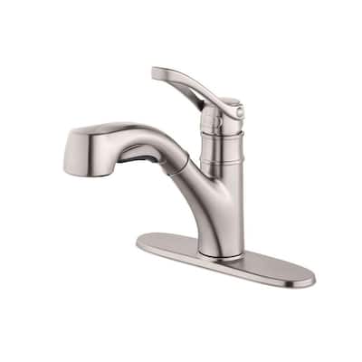 Prive Single-Handle Pull-Out Sprayer Kitchen Faucet in Stainless Steel