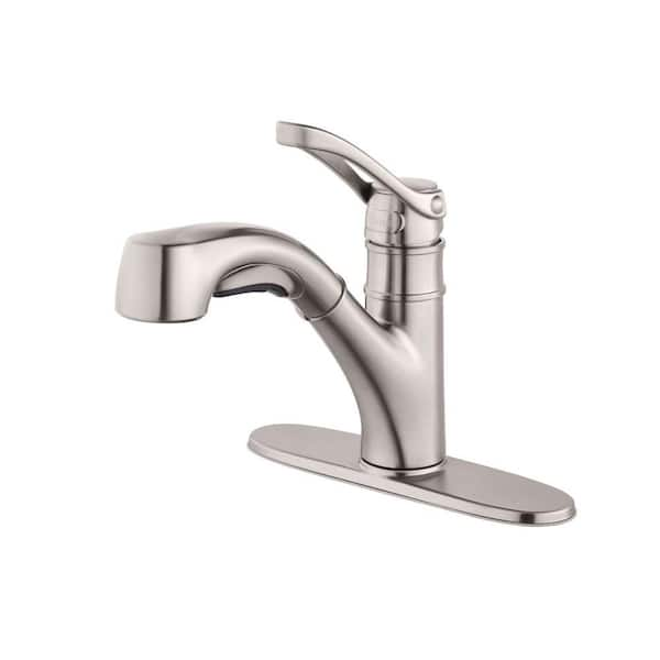 Pfister Prive Single-Handle Pull-Out Sprayer Kitchen Faucet in Stainless Steel