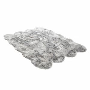 Gray 5 ft. x 7 ft. Faux Fur Luxuriously Soft and Eco Friendly Area Rug