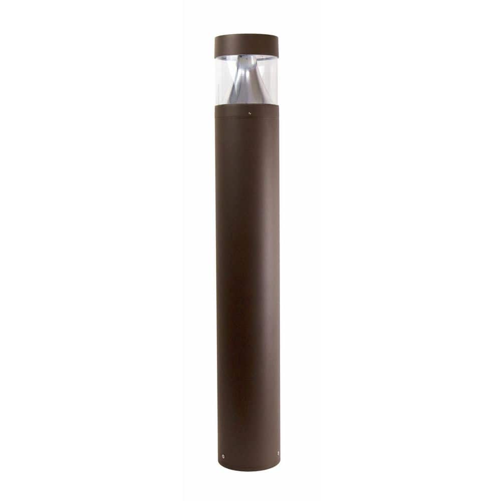 SOLUS Round 202BC Line-Voltage Bronze Aluminum 3000 Lumen Hardwired Bollard Light with Tunable CCT and Switchable Wattage