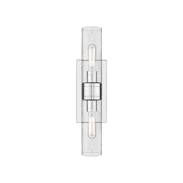 Ballston Urban 18 in. 2-Light Polished Chrome Vanity Light with Glass Shade