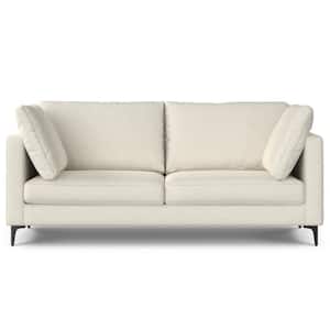 Ava 76 in. Straight Arm Tightly Woven Performance Fabric Mid Century Rectangle Sofa in. Cream