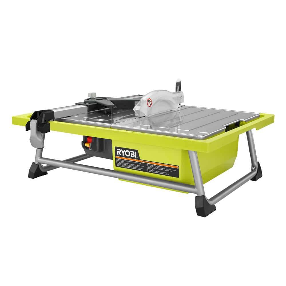 RYOBI 4.8 -Amps in. Blade Corded Tabletop Wet Tile Saw WS722 The Home  Depot