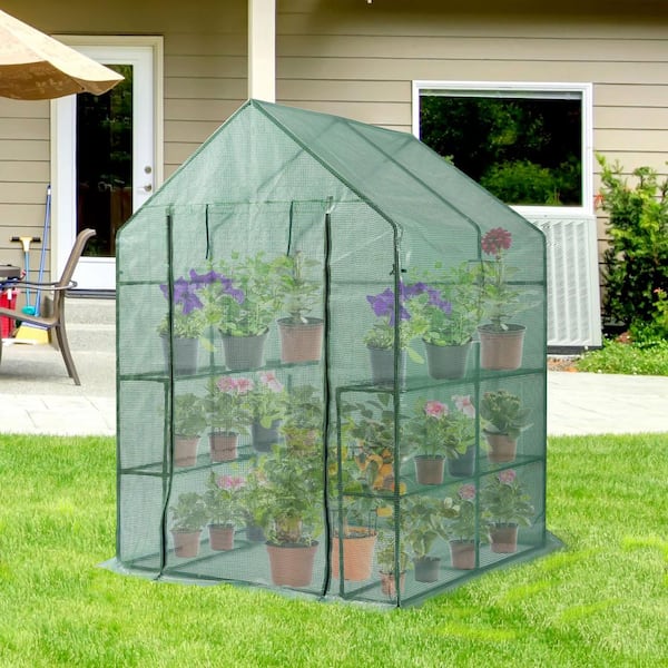 Tunearary 4.6 ft. W x 6.3 ft. D Mini Walk-in Greenhouse For