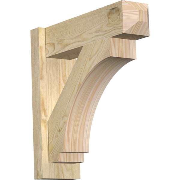 Ekena Millwork 6 in. x 20 in. x 20 in. Douglas Fir Imperial Craftsman Rough Sawn Outlooker